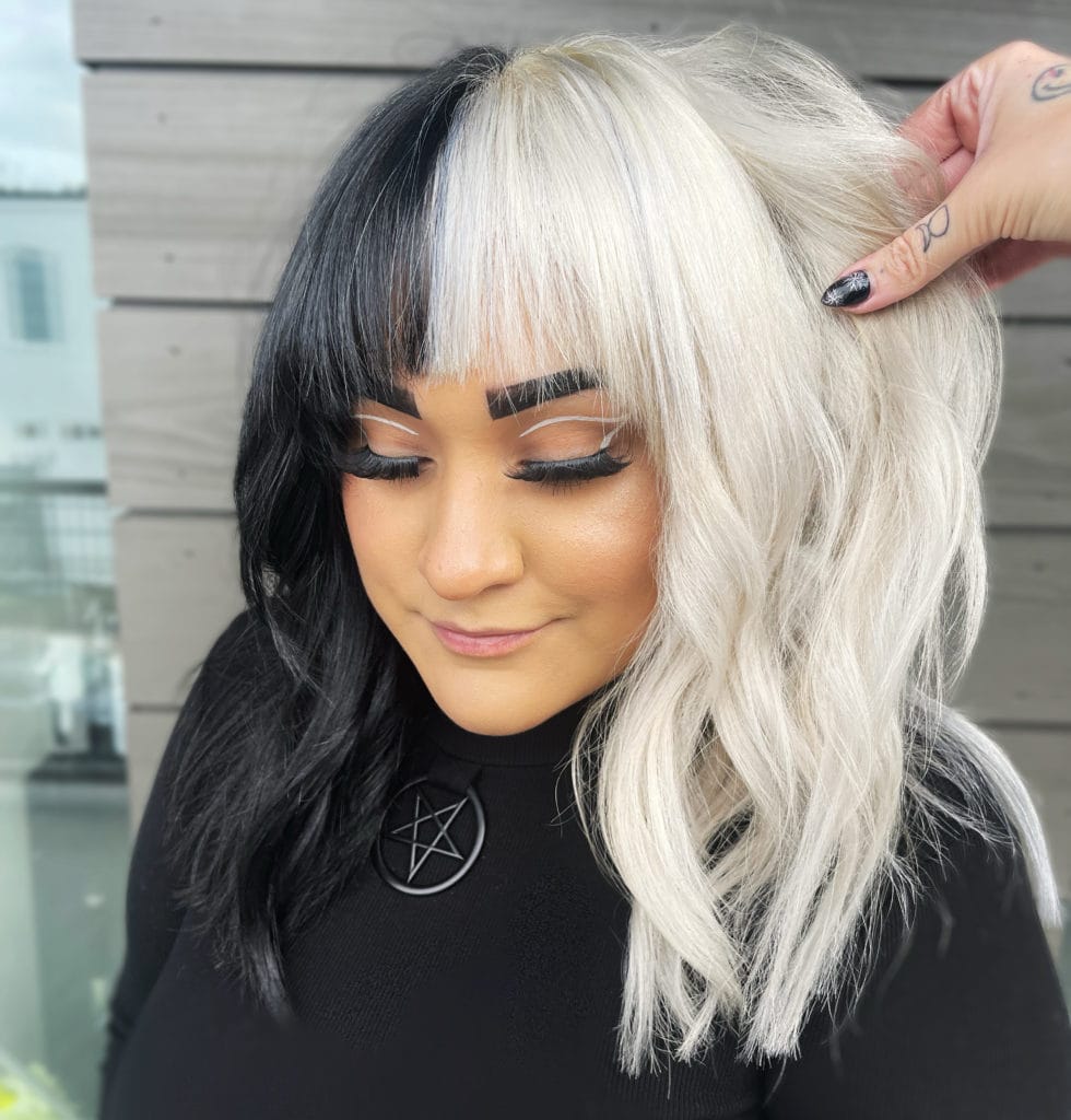 Black and white hair color and style